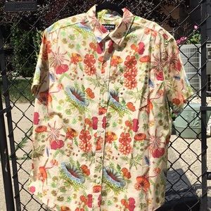 Betabrand Hawaiian Button-Down Shirt - Made in USA XXL